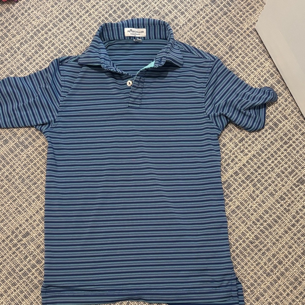 Peter Millar Blue Striped Kids Polo Shirt